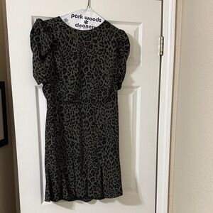 Express Black and Green Midi Dress